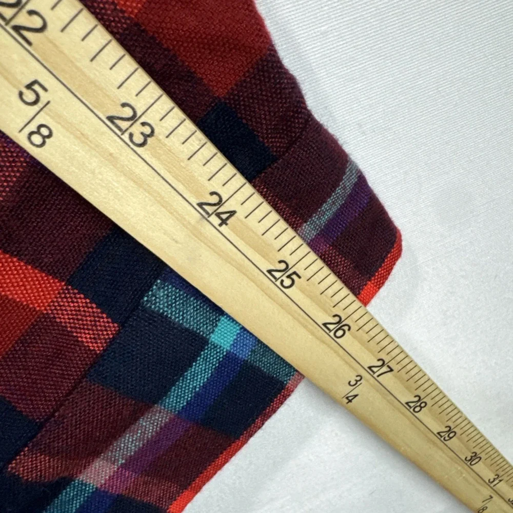 3XL Flannel John Blair RedBlue tartan Plaid Button Down Shirt Rugged Classic - Picture 8 of 11